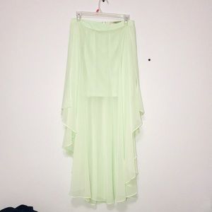 Forever 21 Asymmetrical Green Maxi Skirt